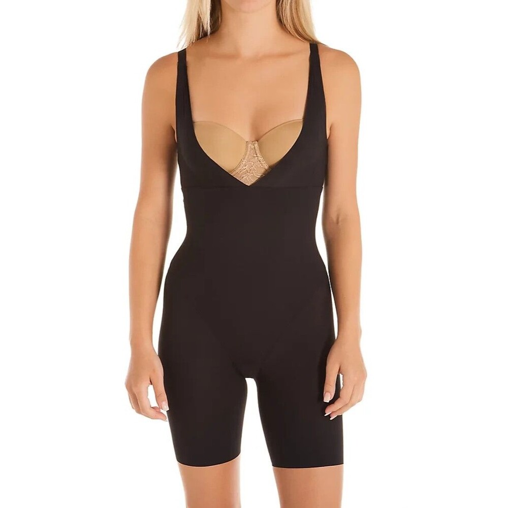 Maidenform Sleek Smoothers Open Bust Long Leg Body Shaper 2556